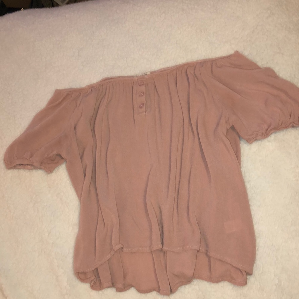 Light Pink Off Shoulder Top